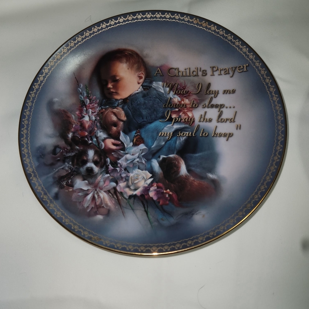 Vintage Bradford Exchange Collector's Plate24 A Childs Prayer